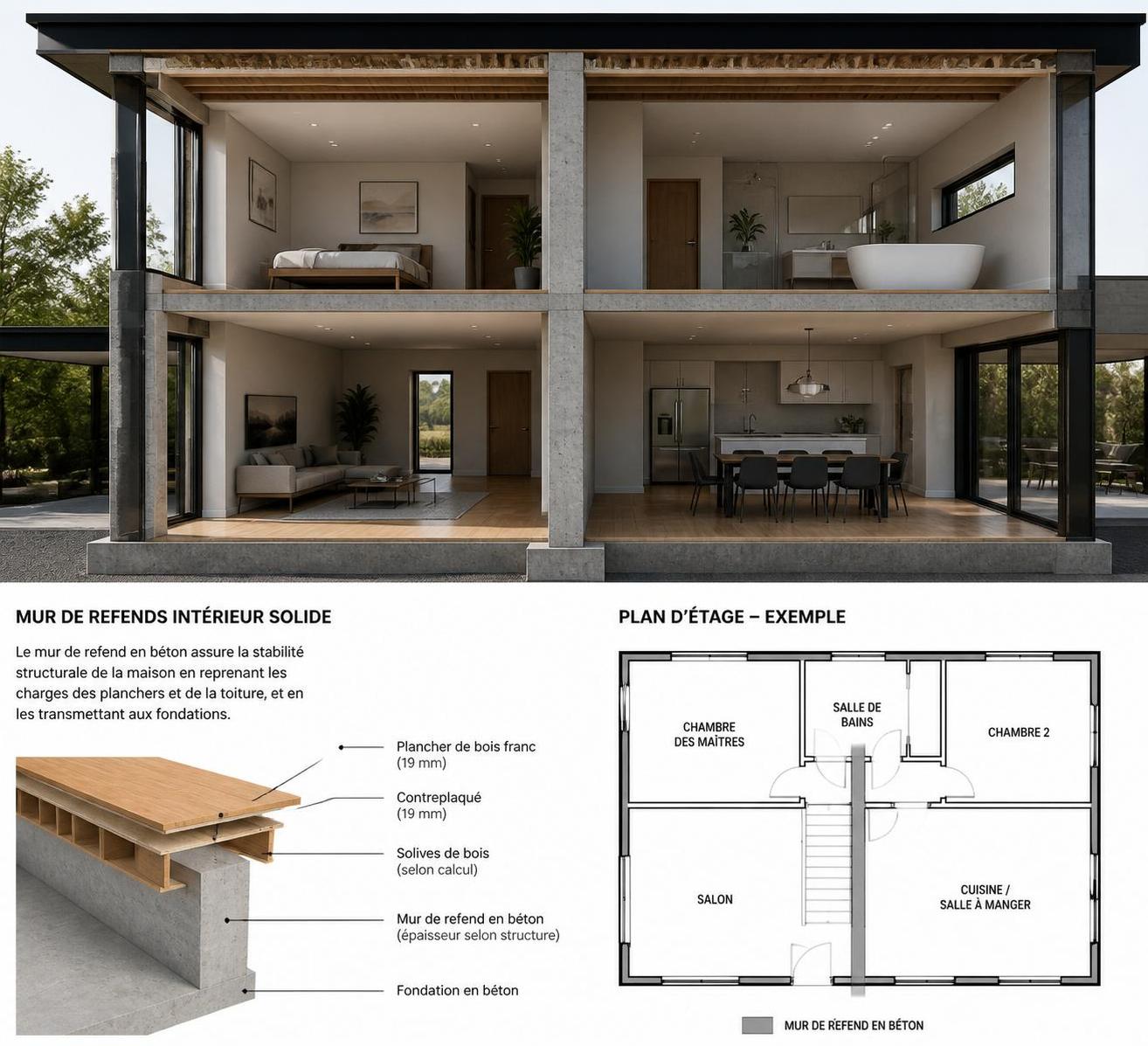 découvrez l'importance des murs de refends pour renforcer la solidité et la stabilité de votre maison, et comment bien les intégrer dans votre construction.
